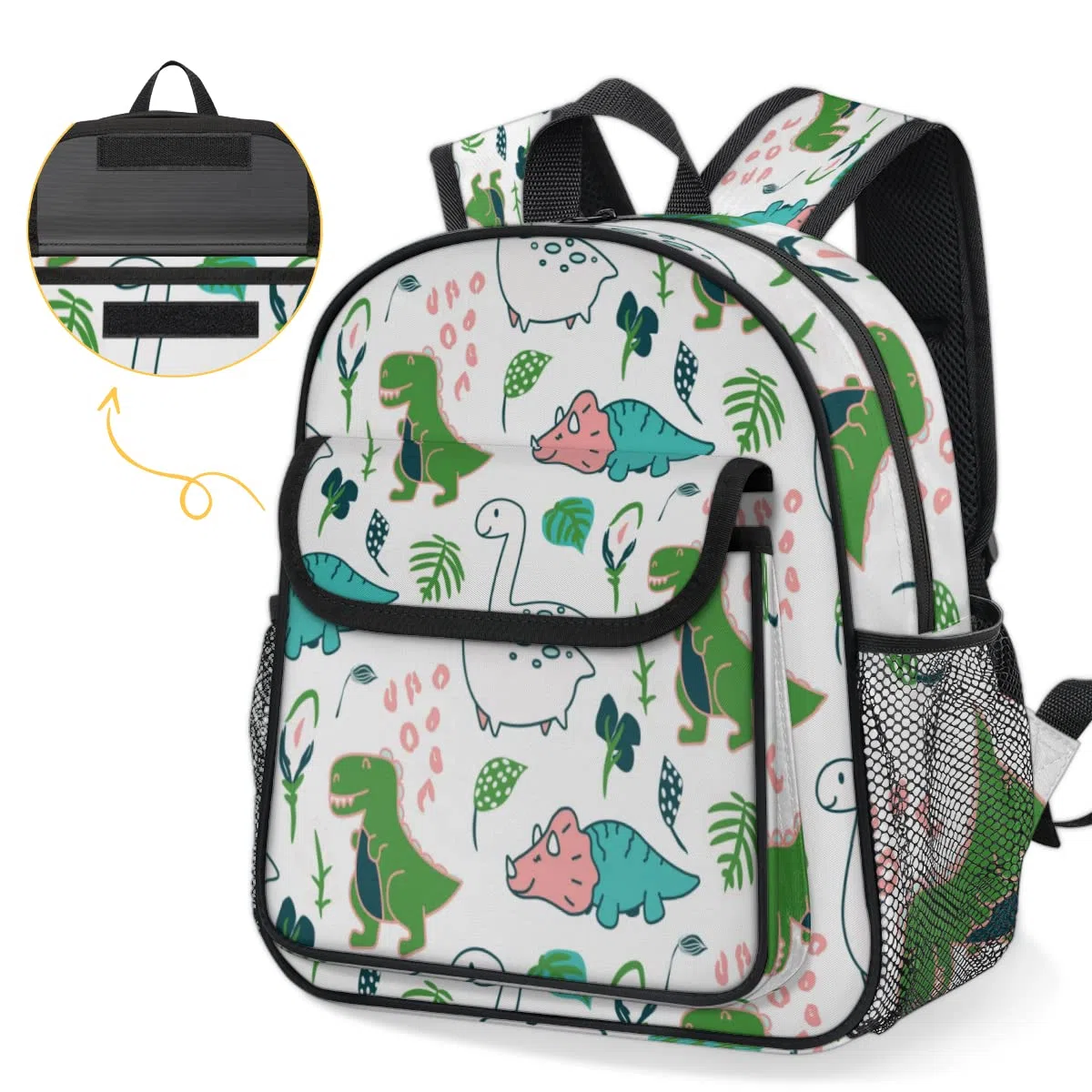TropicalLife Słodkie Kawaii Dino dziecięce plecaki dla chłopców dziewczynek, zabawny dinozaur malucha lekki plecak do szkoły przedszkola torba na książki, wielobarwny