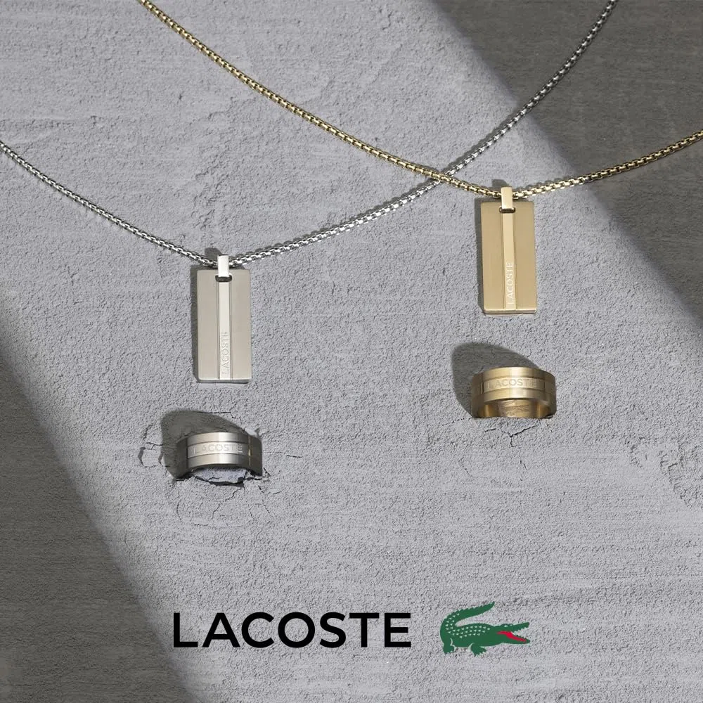 Lacoste Męski pierścionek z kolekcji ADVENTURER ze stali nierdzewnej, dostępny w wersji ze srebra lub żółtego złota