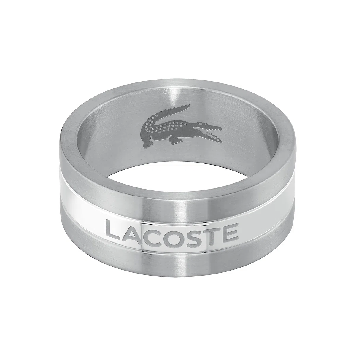 Lacoste Męski pierścionek z kolekcji ADVENTURER ze stali nierdzewnej, dostępny w wersji ze srebra lub żółtego złota