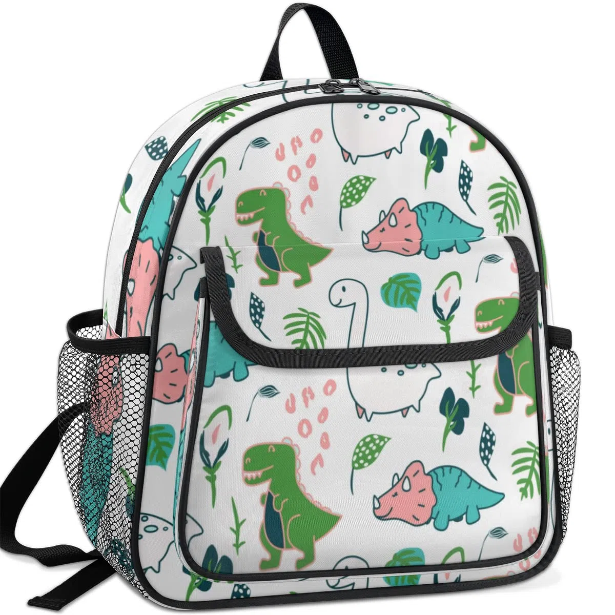 TropicalLife Słodkie Kawaii Dino dziecięce plecaki dla chłopców dziewczynek, zabawny dinozaur malucha lekki plecak do szkoły przedszkola torba na książki, wielobarwny