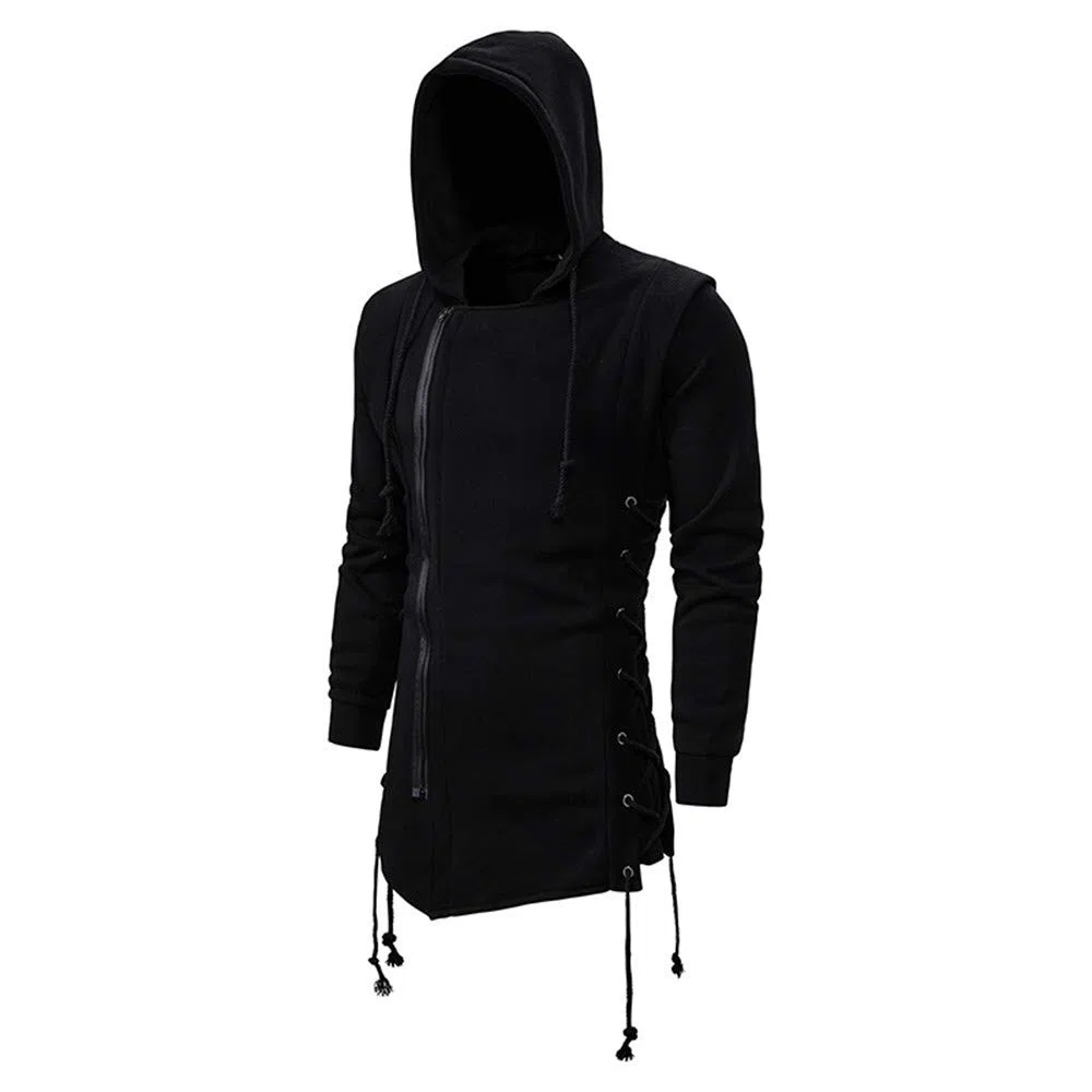 U/A Męska bluza Assassin's Creed, ciemna bluza z kapturem, luźna kurtka
