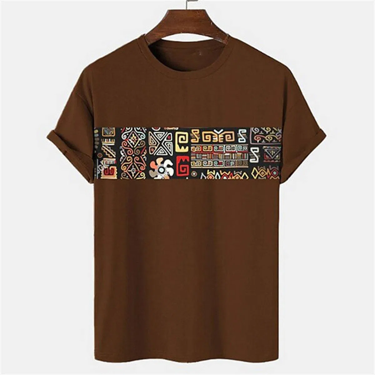MOGSA T-shirty letnie męskie koszulki nadruk z krótkim rękawem na co dzień oversize sweter okrągły dekolt grafika luźna koszulka-14,2XL