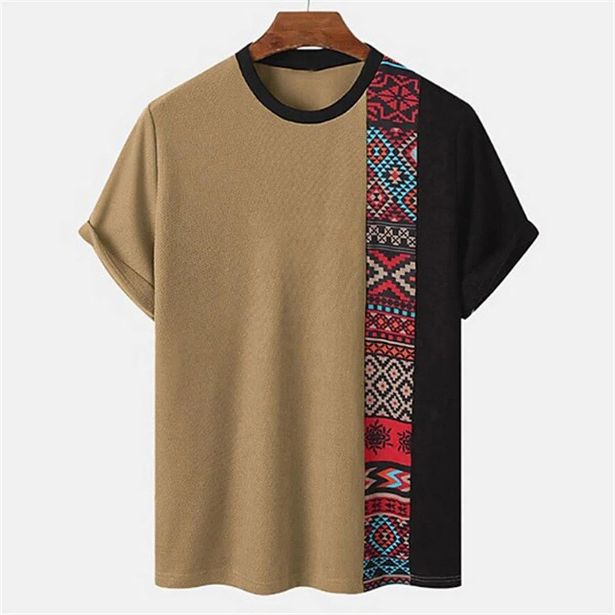 MOGSA T-shirty letnie męskie koszulki nadruk z krótkim rękawem na co dzień oversize sweter okrągły dekolt grafika luźna koszulka-14,2XL